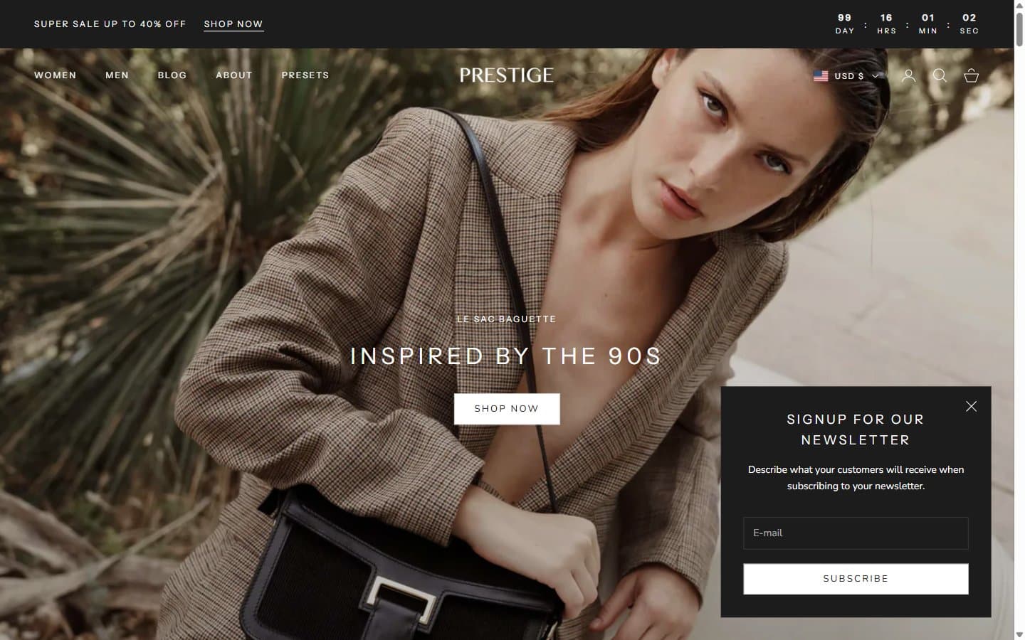 Boutique Modern website preview