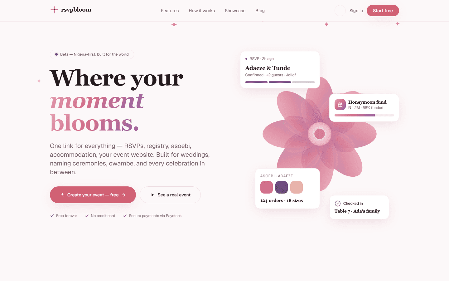 RsvpBloom homepage